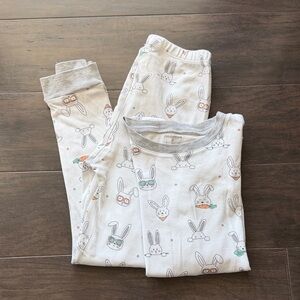 Kids Pajama Set - Gray with Bunny Design
